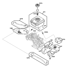 Fuel Supply Group Diagram and Parts List for 25E337-0034-F1  Briggs and Stratton Engine
